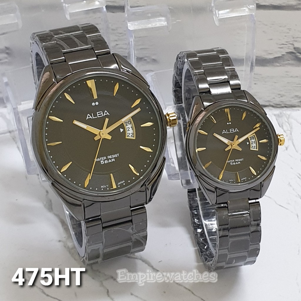 Jam Tangan Alba 610621 504149 Couple Tanggal Aktif Rantai Stainless