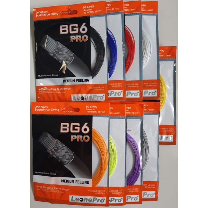 Senar Badminton Bg 6 / Bg6 Leonepro Original 0.66Mm Medium Feeling #98