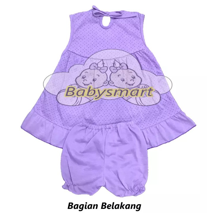 Babysmart - PLANET KIDS Setelan Dress 2 KITTY Baju bayi perempuan usia 0-12 bulan/Pakaian anak cewek