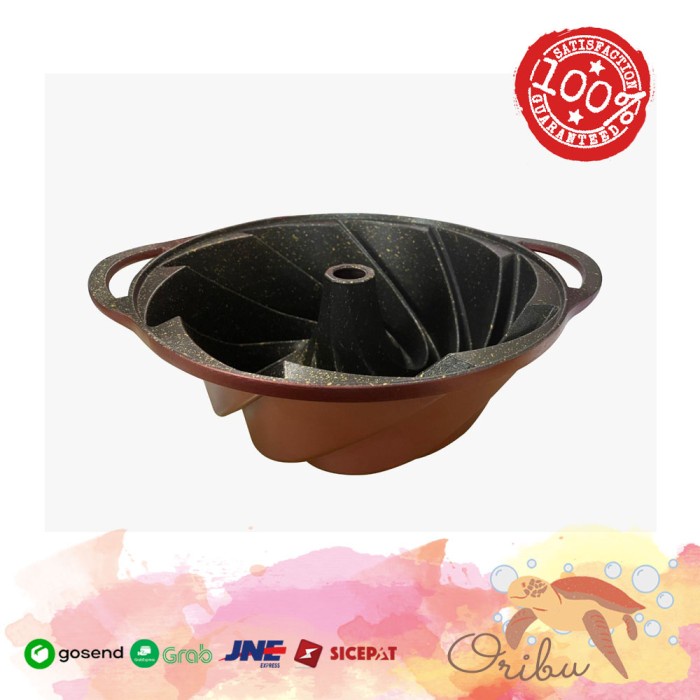 Loyang Kaca - Loyang Cetakan Kue Spiral Anti Lengket 24Cm + Penutup Kaca