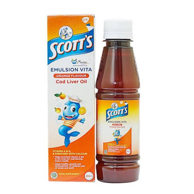 Scott S Emulsion Vita Orange 200 Ml Scott Emulsion Minyak Ikan Multivitamin Anak Shopee Indonesia