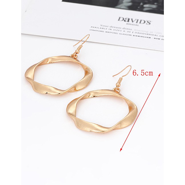 LRC Anting gantung Fashion Pure Color Decorated Earrings