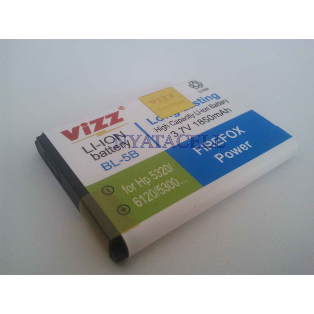 BL-5B 1850mAh Batre/Baterai Vizz Double Power Nokia BL5B 5320 N90 N80