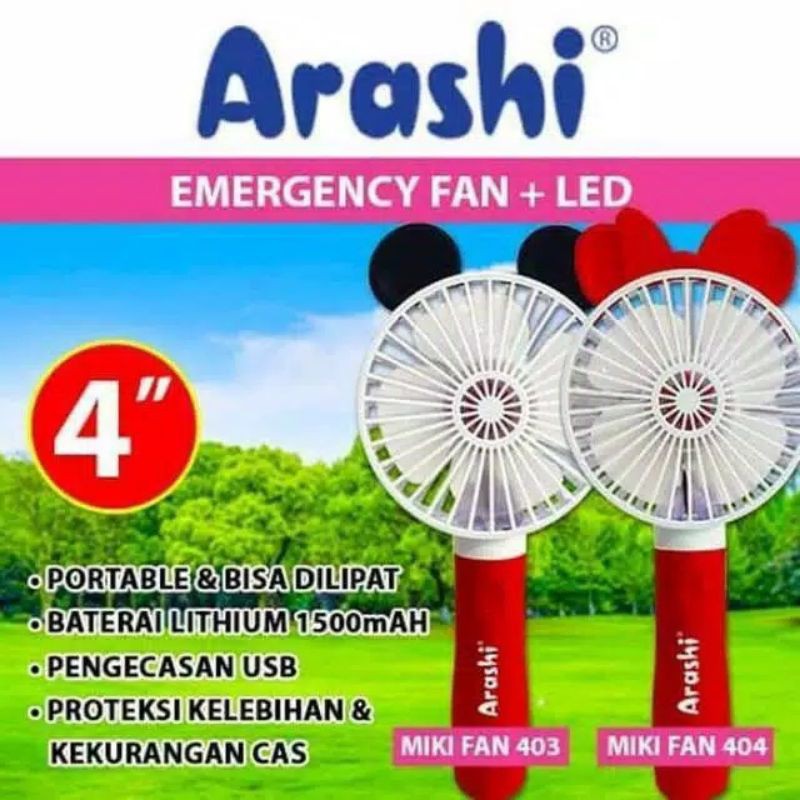 Arashi Mini Fan / Kipas Angin Portable Miki Fan 403