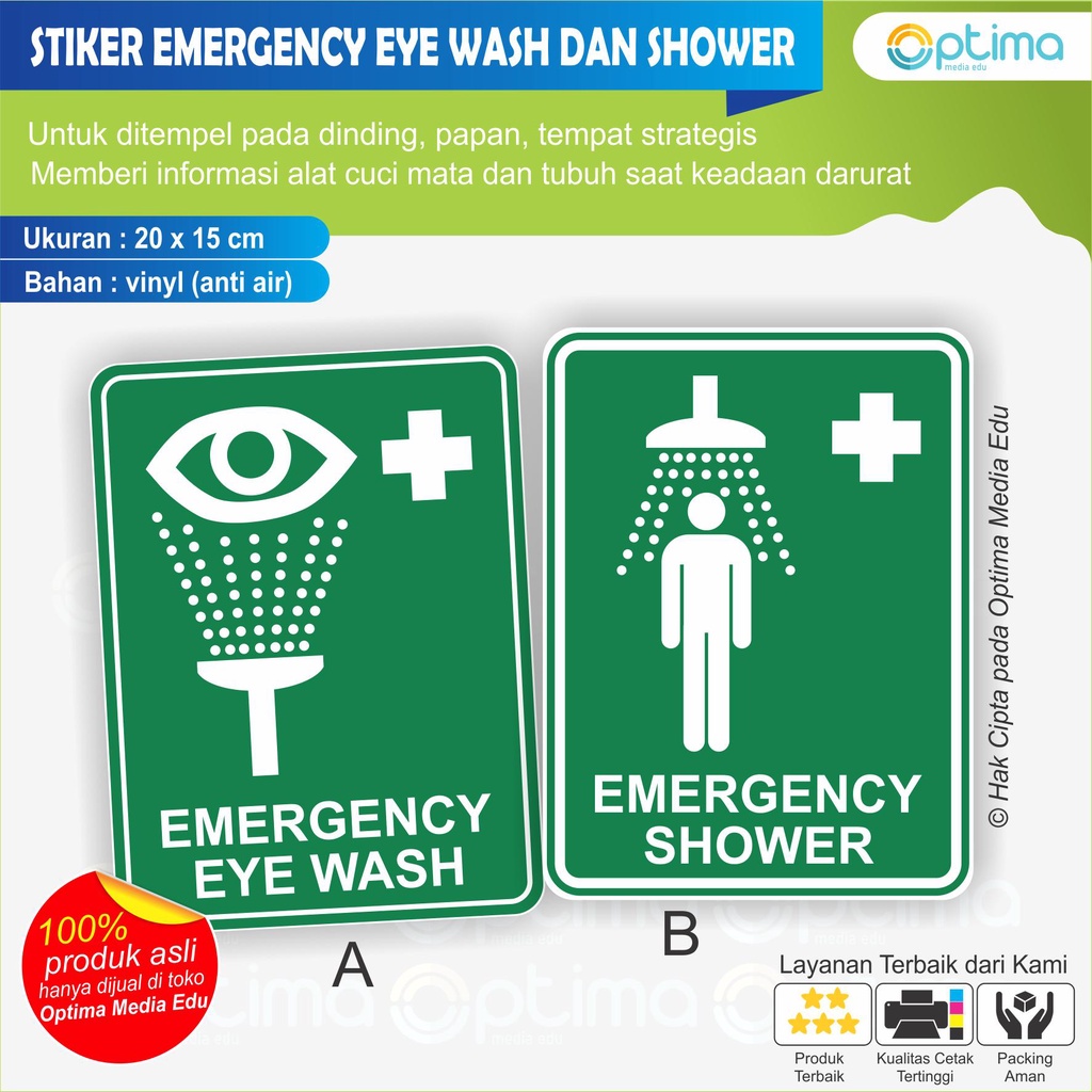

STIKER TEMPAT EMERGENCY EYE WASH ATAU EMERGENCY SHOWER