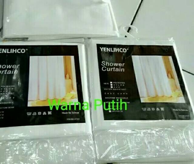 Tirai kamar mandi / shower curtain Yelincho 4 warna 180 cmx 180 cm