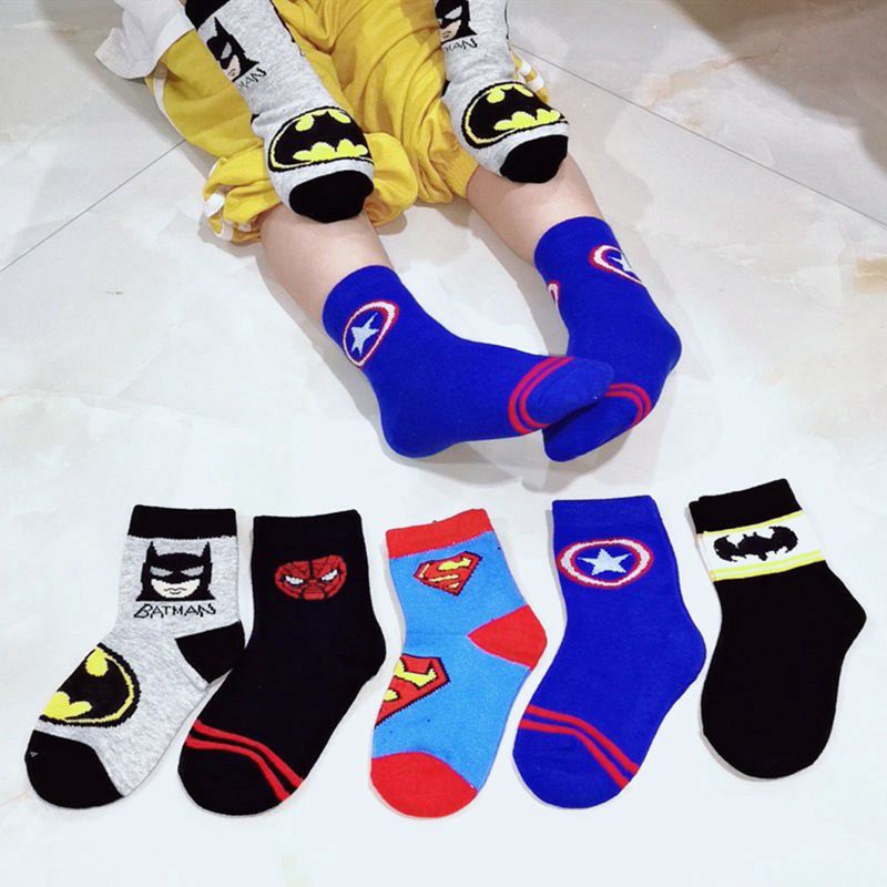 Kaos Kaki Anak Motif Super Hero 4-8 Tahun Bahan Katun Import Diatas Mata kaki