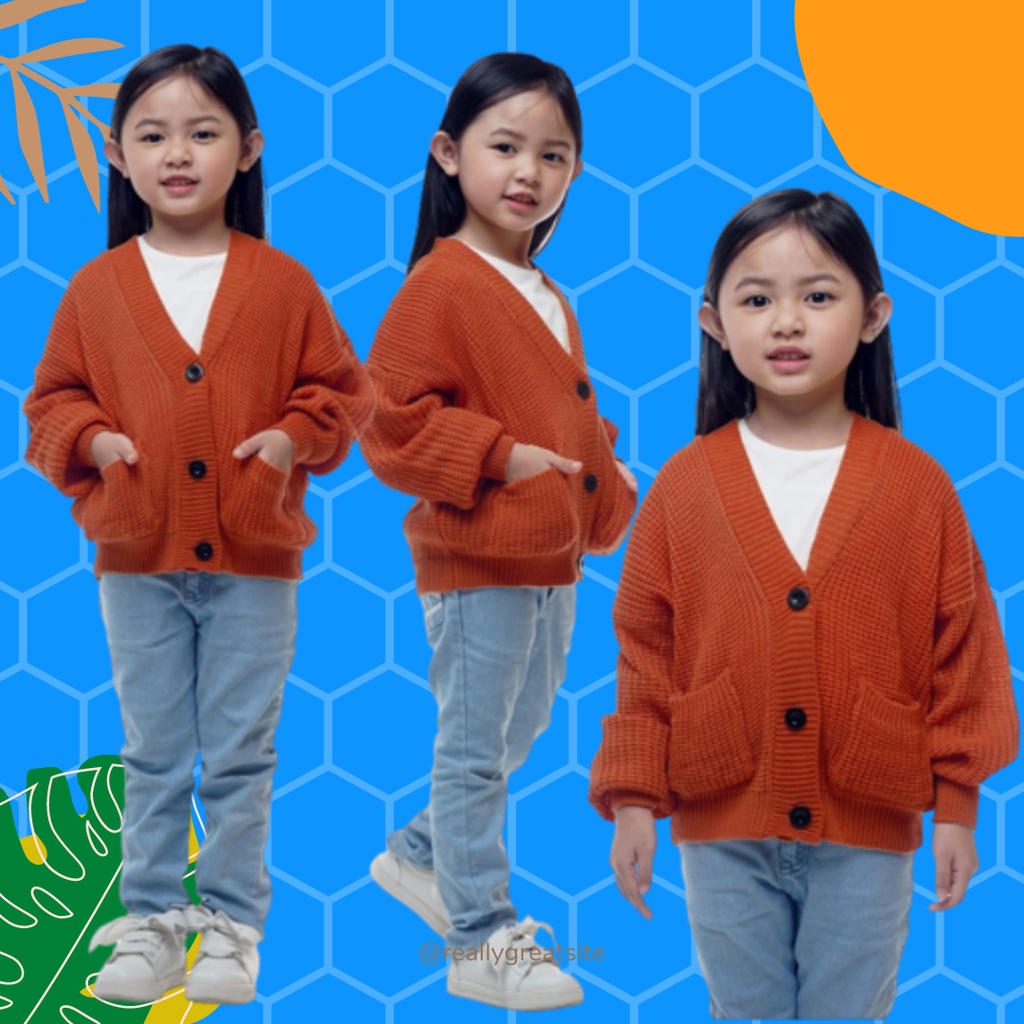 Baju Jaket Suiter Cardigan Sweter Switer Atasan Anak Perempuan Hangat Wanita Oversize Rajut Import K