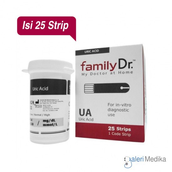 FamilyDr Strip Tes Asam Urat isi 25 - Uri Acid Familydr Strip