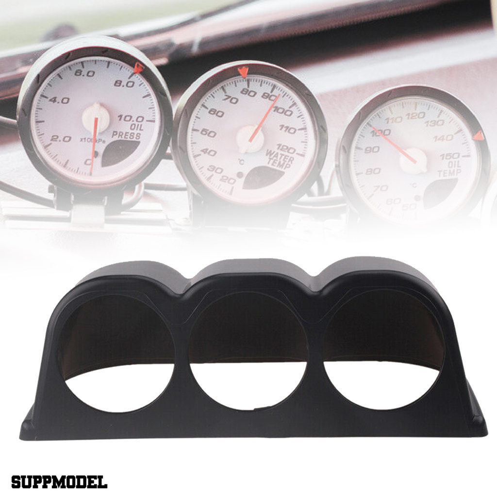 Smodel Mount Holder Panel Meter 3 Lubang 6cm Warna Hitam Matte Untuk Dashboard Mobil