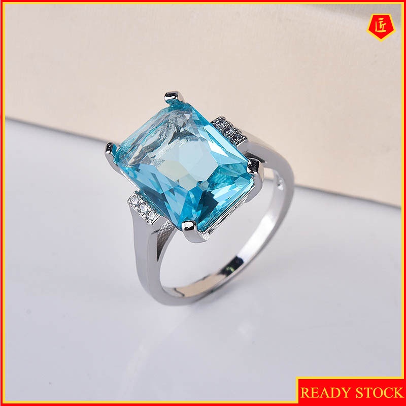 [Ready Stock]Fashion Luxury Topaz Sapphire Ring