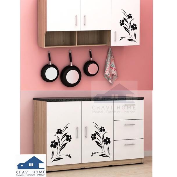 Fxz90 Kitchen set pintu putih rak dapur  lemari  dapur  rak 