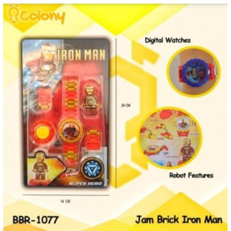 Jam Tangan Lego Anak Analog Digital Perempuan Laki Laki-Iron man