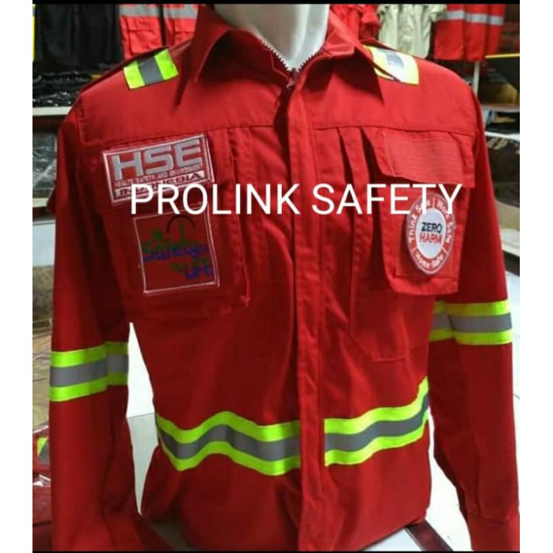 SERAGAM SAFETY MERAH HSE  LENGKAP