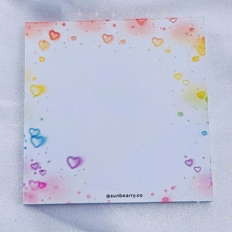 Memo pad by sunbearry.co custom memo pad bts snoppy aesthetic star scrabook-Rainbow love
