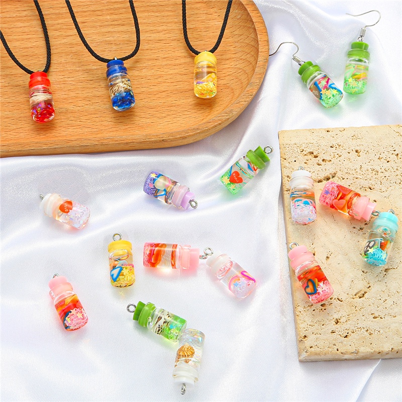 6pcs Baru Fashion Kristal Pandents Indah Berharap Botol Untuk Dekrasi Handmade DIY Aksesoris