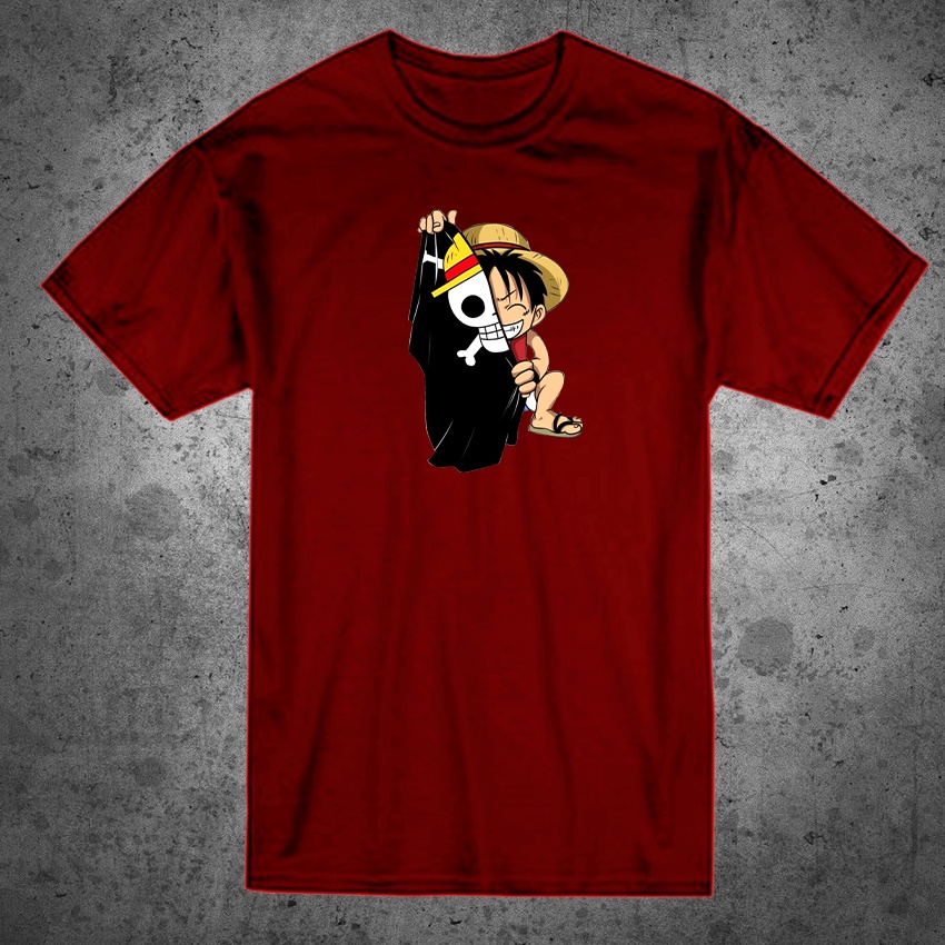 KAOS DISTRO pria ternaru&quot;ONE PIECE BENDERA&quot;