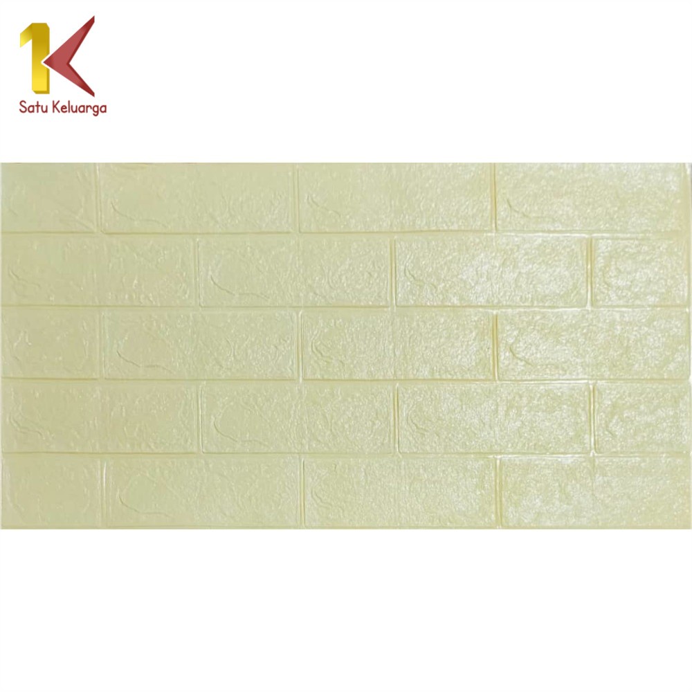 Satu Keluarga Walpaper Stiker Dinding Dekorasi Kamar C206 Wallpaper Dinding Foam 3D Kecil Motif Batu Bata-Batu Bata KUNINGMUDA