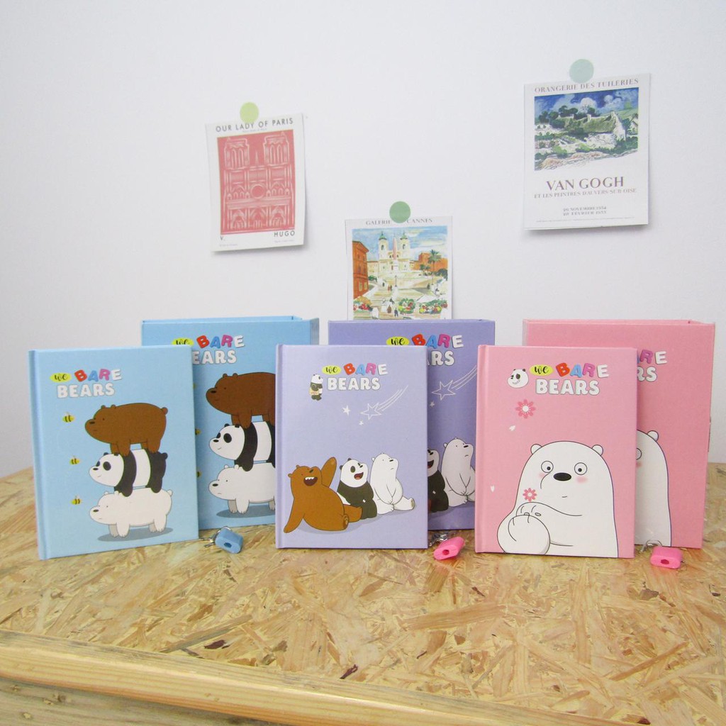

bib Mandicantik Buku Gembok A6 Gambar WWe Bare Bears Buku Diary Beruang Teddy READY JAKARTA COD