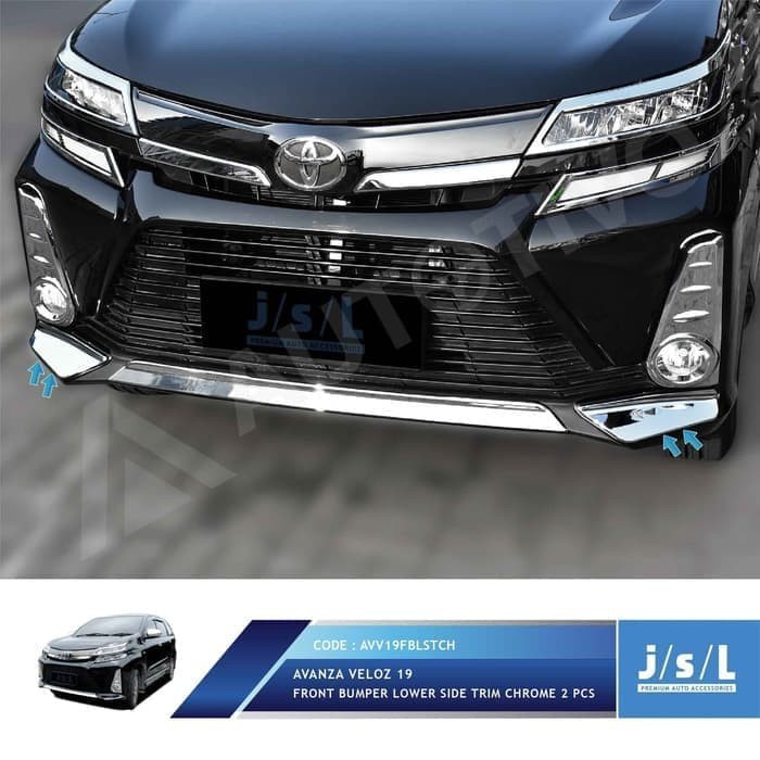 Front Bumper Lower Avanza Veloz 2019 Chrome 2PCS