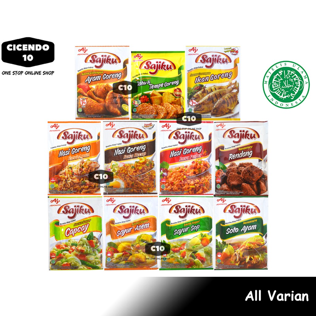Jual VARIAN Ajinomoto Sajiku Bumbu Instan Siap Pakai Halal Shopee