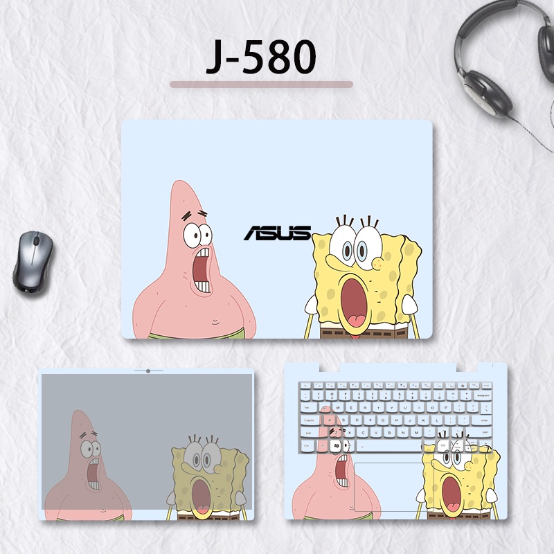 Stiker ASUS Fearless15Stiker Vivobook M5100u Pelindung Fl8850d Cangkang Komputer Stiker Lingyao Pro14 M7400q Notebook Film Tianxuan 2set Lengkap 15.6-inch Simple
