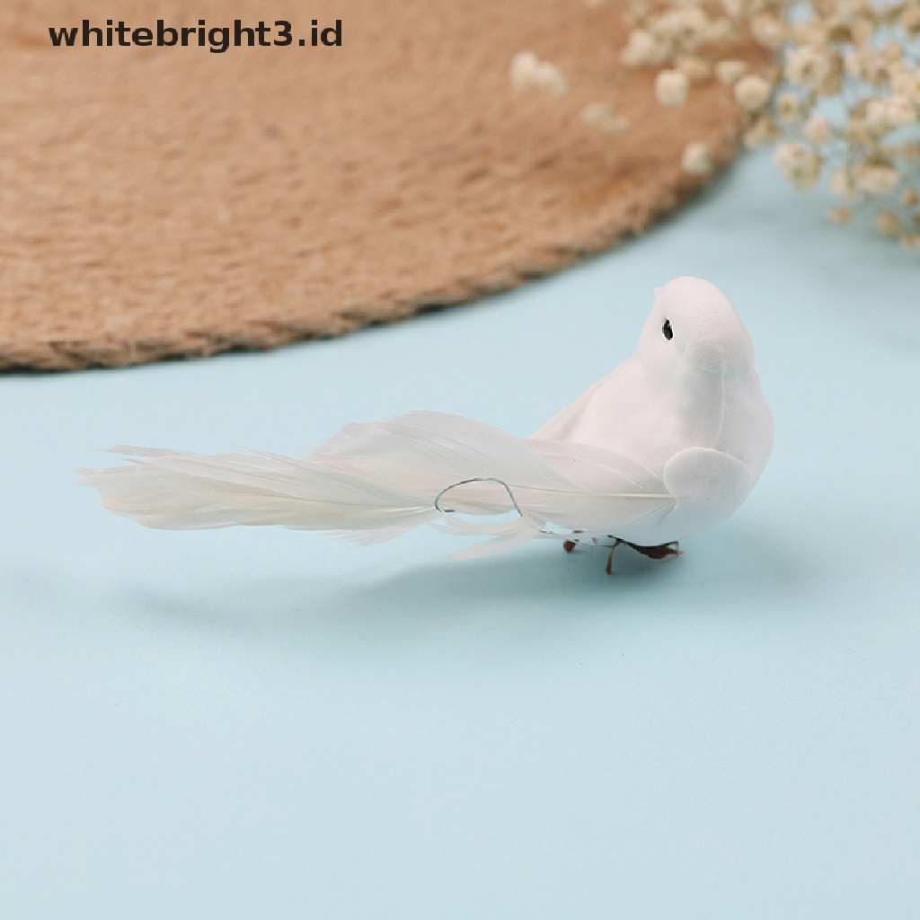 (whitebright3.id) 1pc Mainan Burung mini Imitasi Bahan Busa + Bulu Untuk Dekorasi