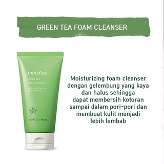 Foam Cleanser Innisfree Green Tea 150ml Moisturizing Pembersih Wajah Make Up Wajah