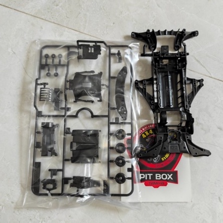 Tamiya Chassis FMA Black + Gearbox + Akar Loose Parts Ori