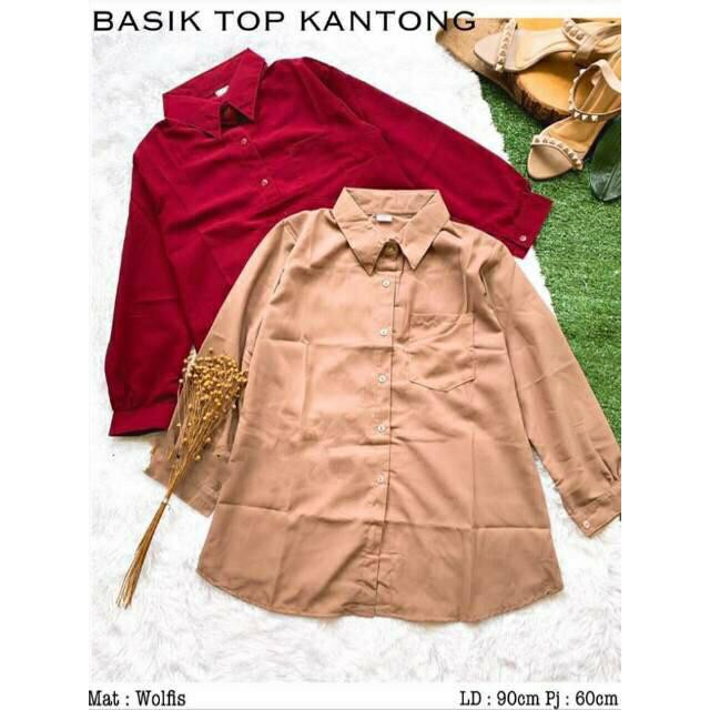 KEMEJA SAKU POLOS / KEMEJA KANTONG / BASIC SAKU TOP