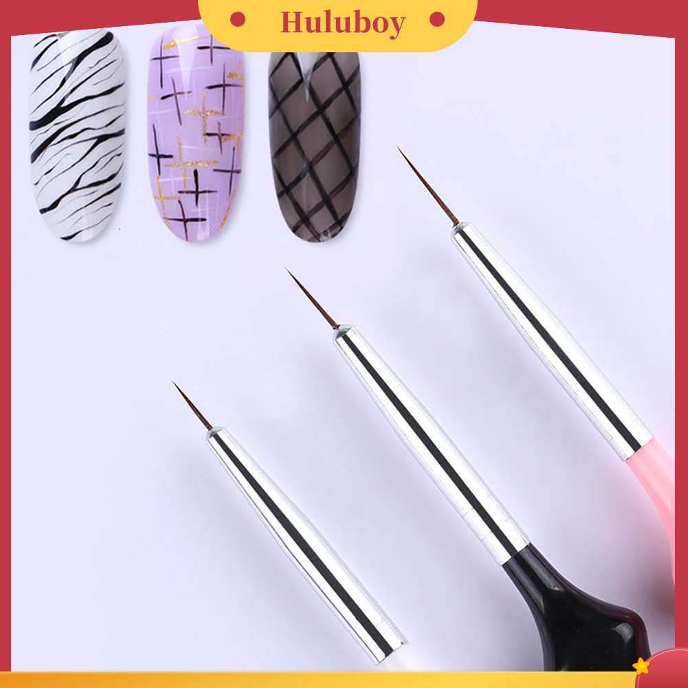 Huluboy Huluboy♡ 3pcs Pen Brush Nail Art Manicure DIY Gagang Kayu