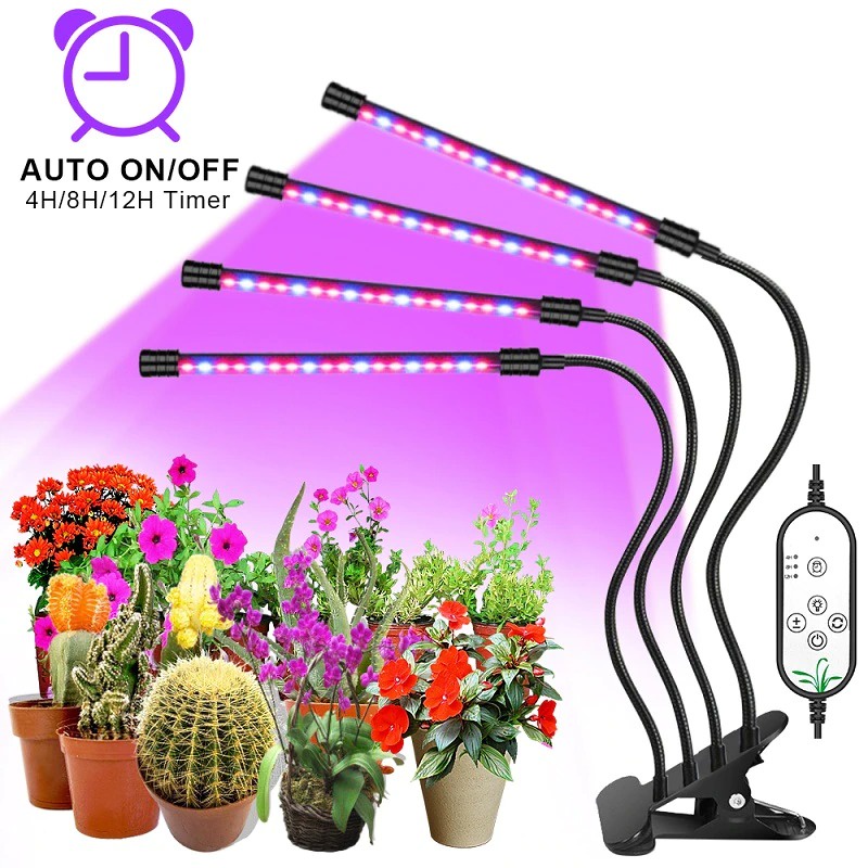 Lampu LED Strip Tanaman Phytolamp Fitolamp Grow Full Spectrum Timer 3 Kepala - GL35 - Black