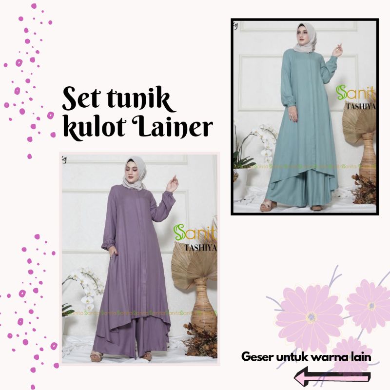 Stelan tunik kulot terbaru//stelan tunik kulot wanita/set tunik kulot Tashiya by Sanita (SIAP KIRIM)