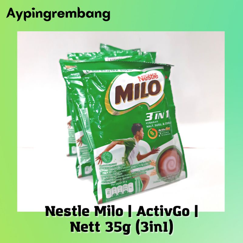 

Milo ActivGo 3 In 1 Renteng Isi 10 sachet