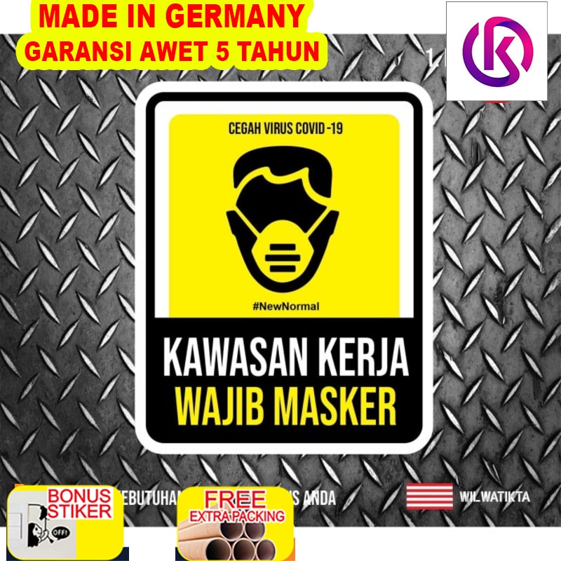 

Promo Sticker K3 Safety Sign Warning Sign Area Kerja Wajib Masker (K3) - WMK-2