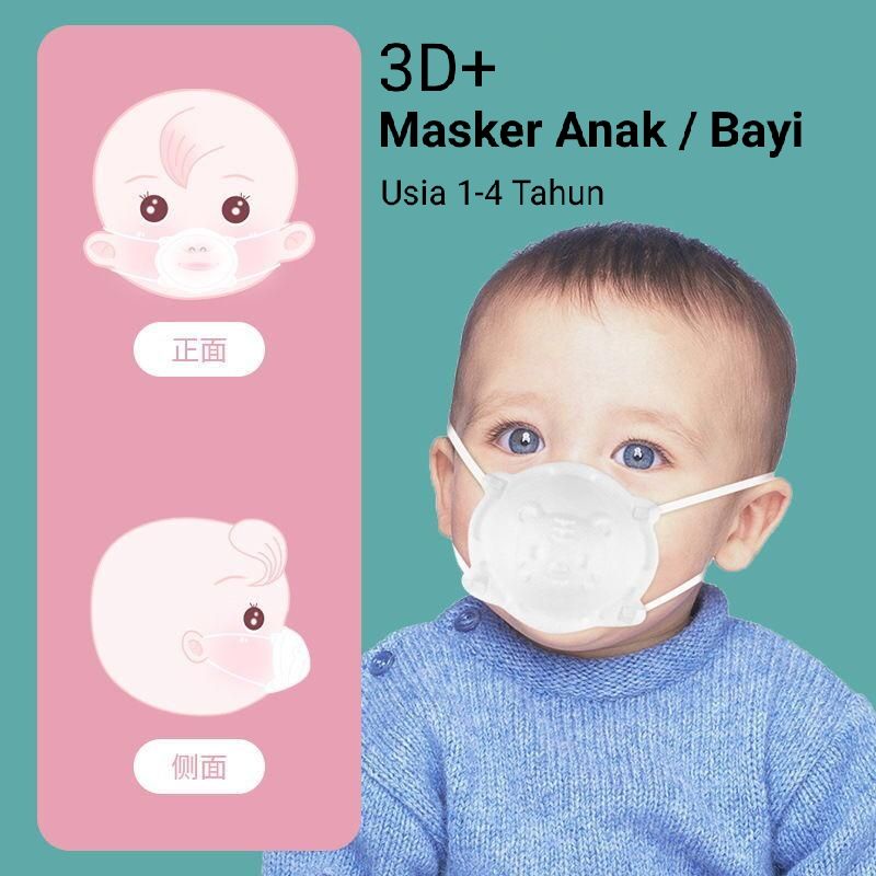 Kids Mask 3D+ 4ply Masker Anak Bayi 3D+ Design isi 6pcs