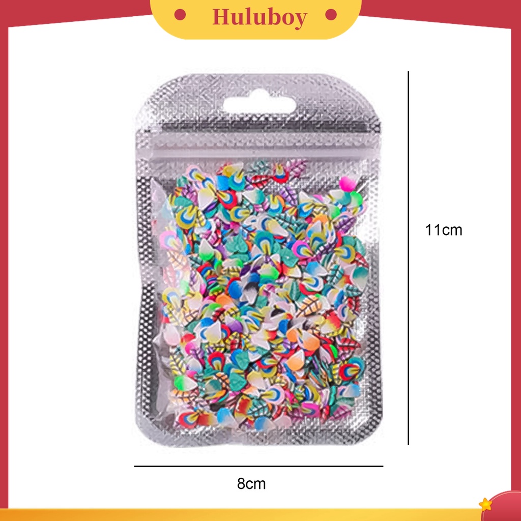 Huluboy Huluboy♡ 1000pcs / Set Potongan Kuku Bentuk Buah Dan Bulu Bahan Polymer Clay Untuk Nail Art Charms