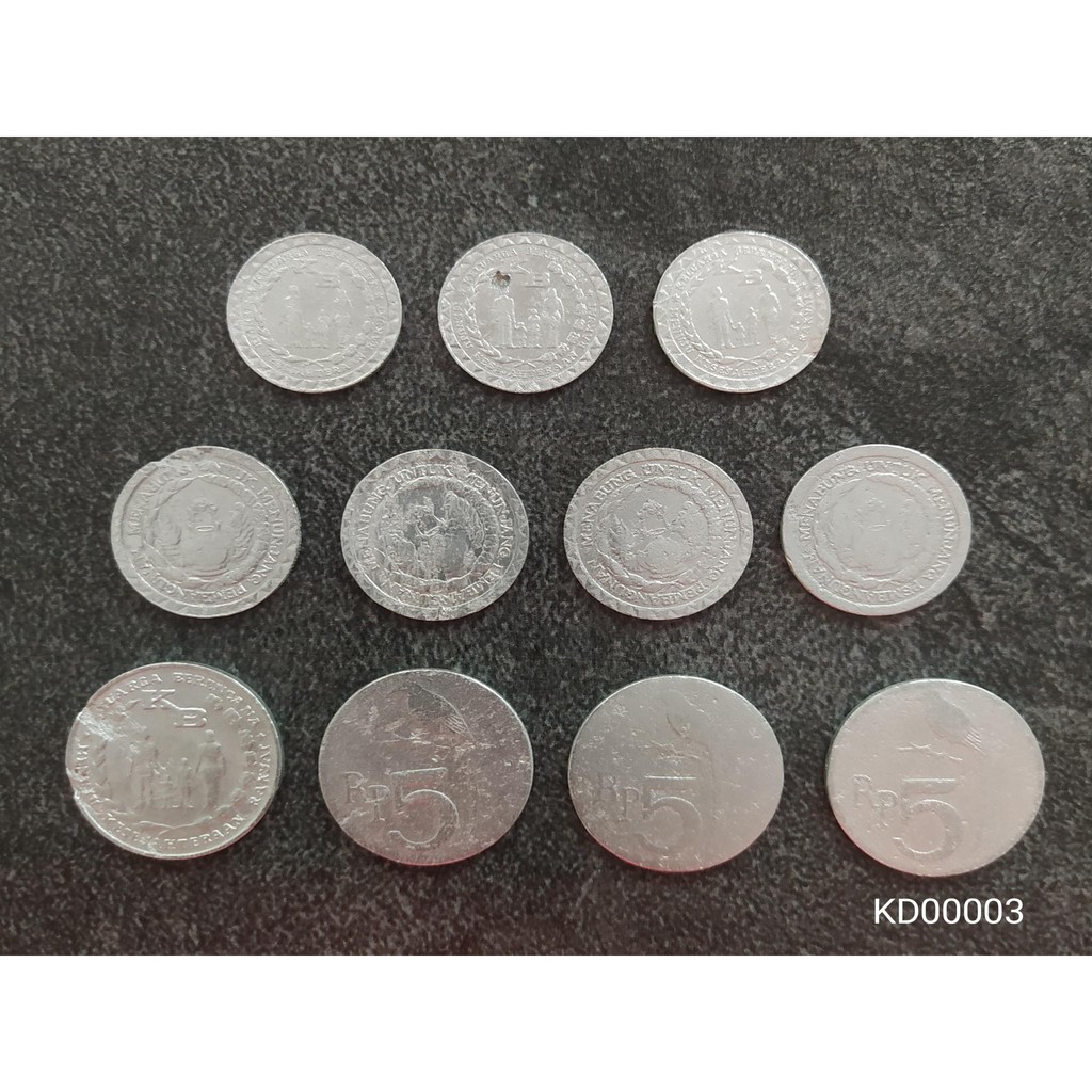 Uang Kuno Koin Rp 5 Dan Rp 10 Paket 11 Keping KD00003