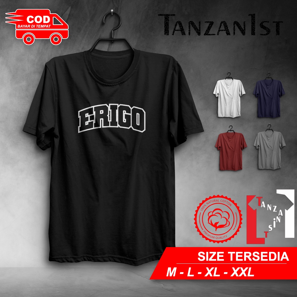 TSHIRT ERIGO APPAREL KAOS COTTON COMBED 30S BAJU BRAND LOKAL PRIA WANITA ERIGO RAFFI AHMAD