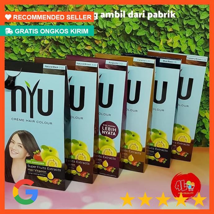 TERLARIS  Pewarna Cat Rambut NYU Creme Hair Colour Natural Brown Coklat