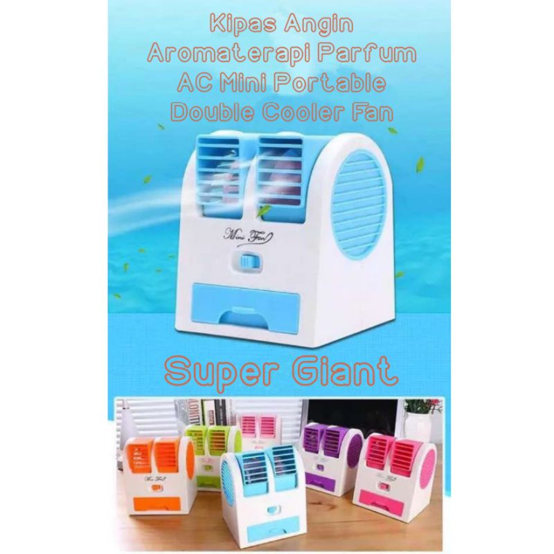 Kipas Angin Aromaterapi Parfum/AC Mini Portable Double Cooler Fan⭐supergiant⭐
