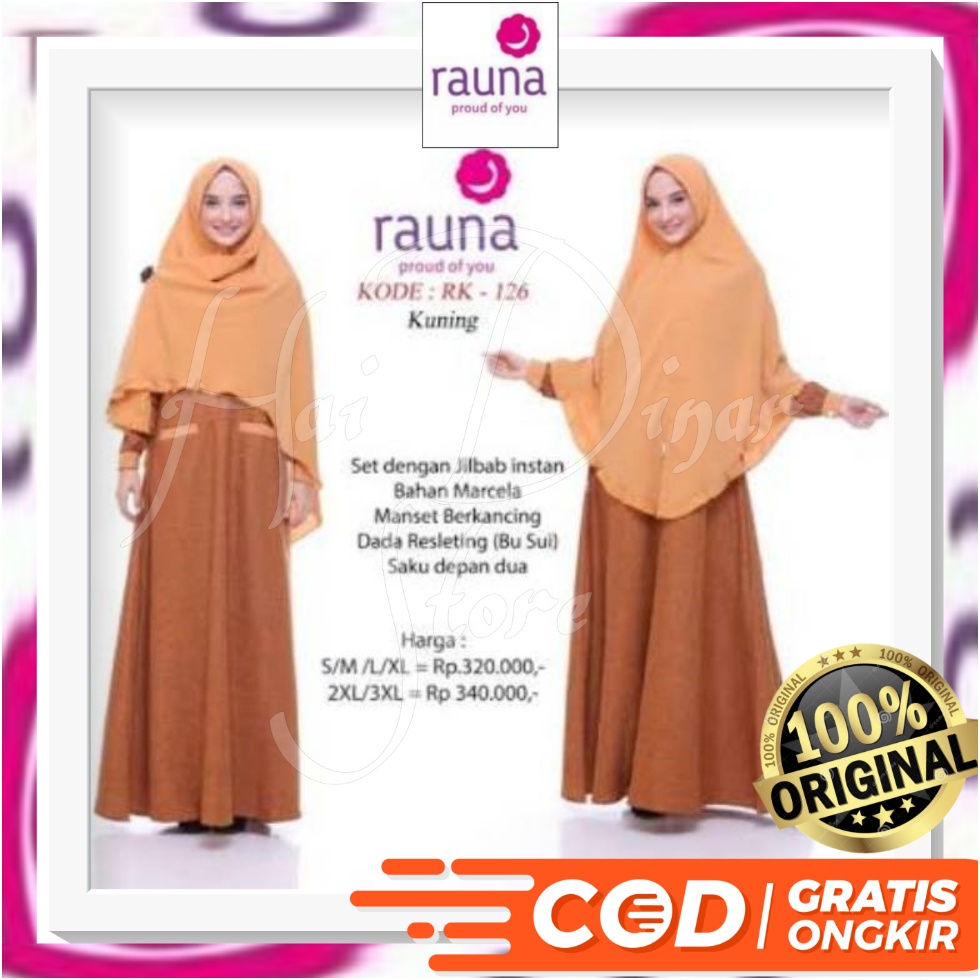 [Baru] Rauna Gamis Muslimah Jumbo Rauna Katun RK 126 Ready