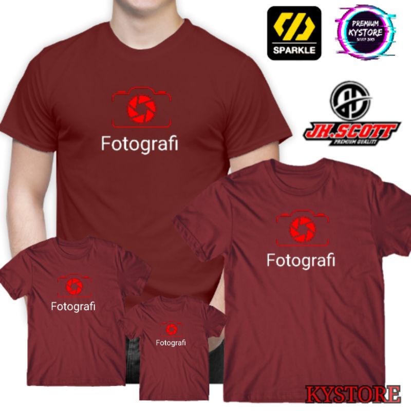 Kaos Fotografi Cotton Combad 30s Reaktif 30s size M,L,XL,XXL - Kystore