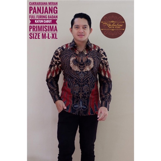 Batik Ayodya Batik Pria Cakra Buana Batik Pria Full Furing Katun Batik Merah Batik Premium
