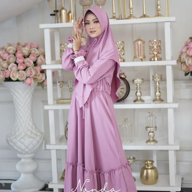 NANDA SYARI GAMIS SYARI UKURAN M - L - XL - XXL - XXXL - 4XL SET KHIMAR DRESS BUSUI TERBARU BAJU MURAH POLOS GAMIS KEKINIAN TERBARU SET JILBAB DRESS PREMIUM BERKUALITAS GAMIS TALI PINGGANG TERLARIS HITS GAMIS REMAJA MAXY DRESS PESTA FASHION MUSLIM SERAGAM