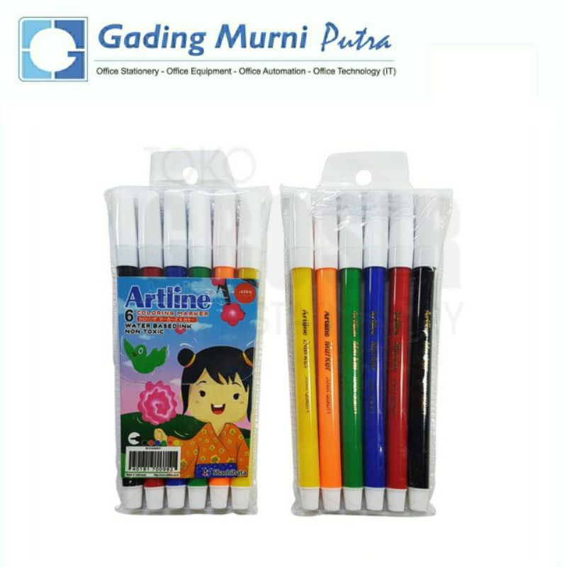 

Spidol Kecil Artline Warna Warni 6 Warna EK316