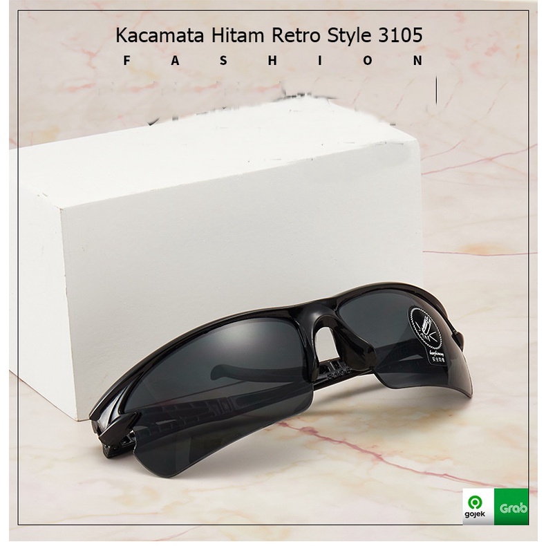 Kacamata HItam tipe Wayfarer 3105 Black Matte Polarized Premium