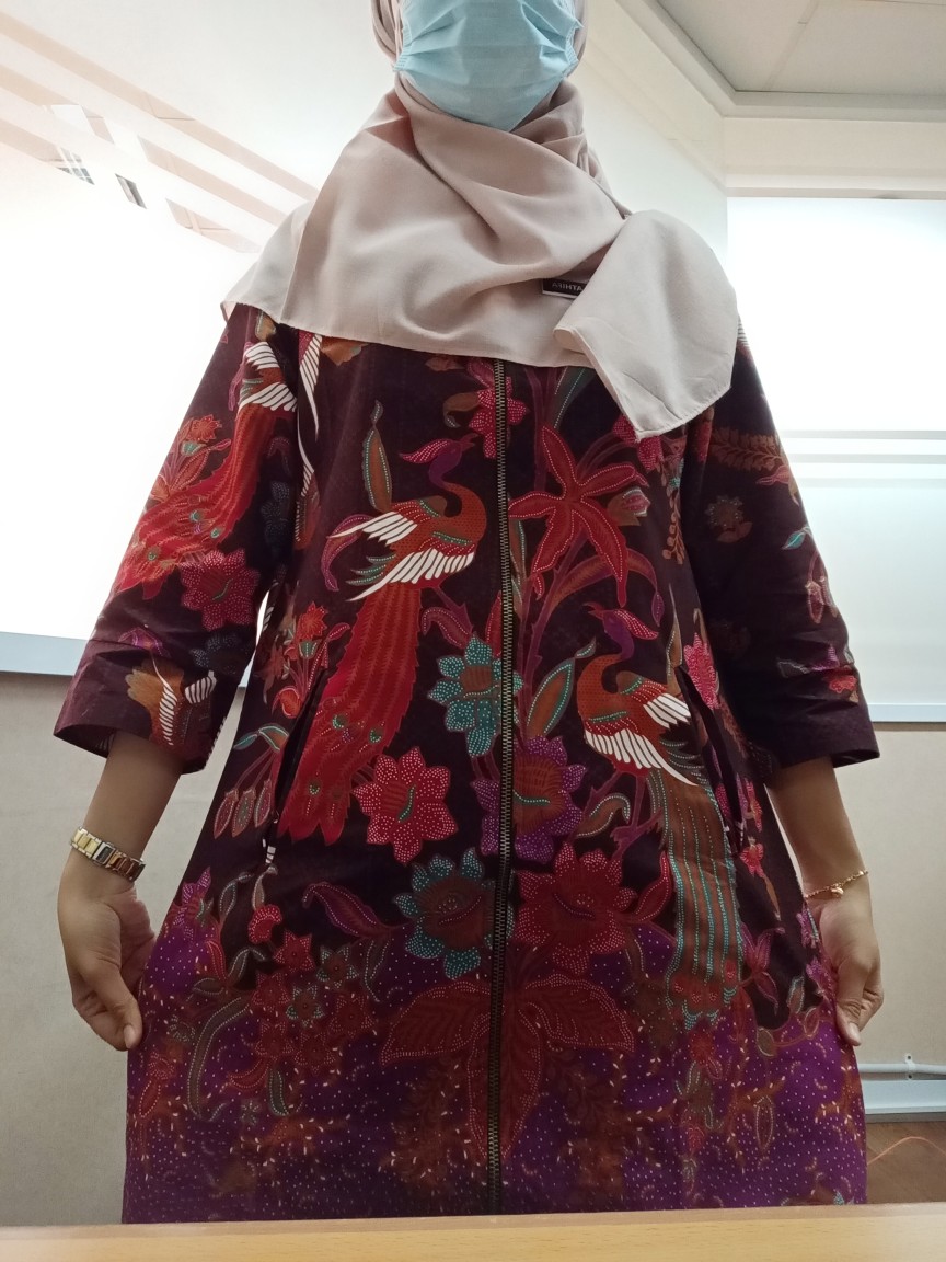 Tunik Batik Motif Tenun Full Resleting Depan Furing Trikot Kantoran