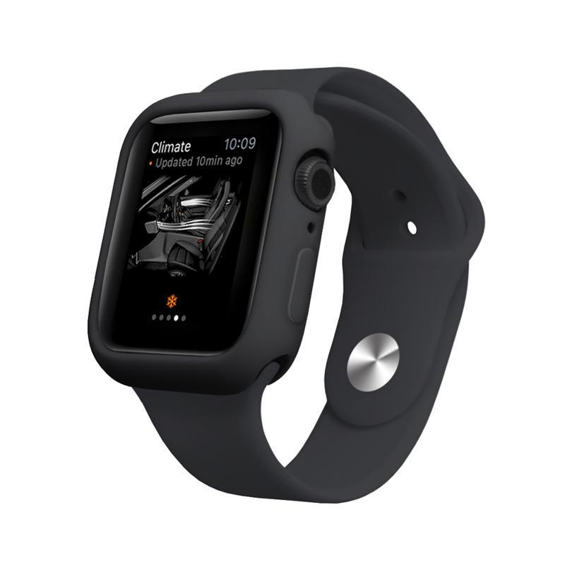 Case Black Bumper Apple Watch 38mm 42mm 40mm 41mm 45mm Series SE 7 6 5 4 3 2 1 Softcase Casing Hitam Cover Silicone Matte/Soft Bazel Bumper Silikon Mate Gelap Anti Minyak A-oil Pelindung TPU HD casing/Protecth Protection Body 38 40 41 42 44 45 mm Seri