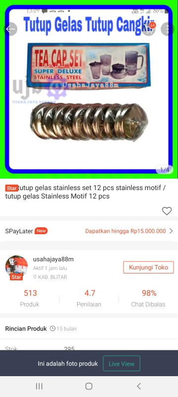 Tutup Gelas Stainless Set 12 Pcs Stainless Motif / Tutup Gelas Stainless Motif 12 Pcs